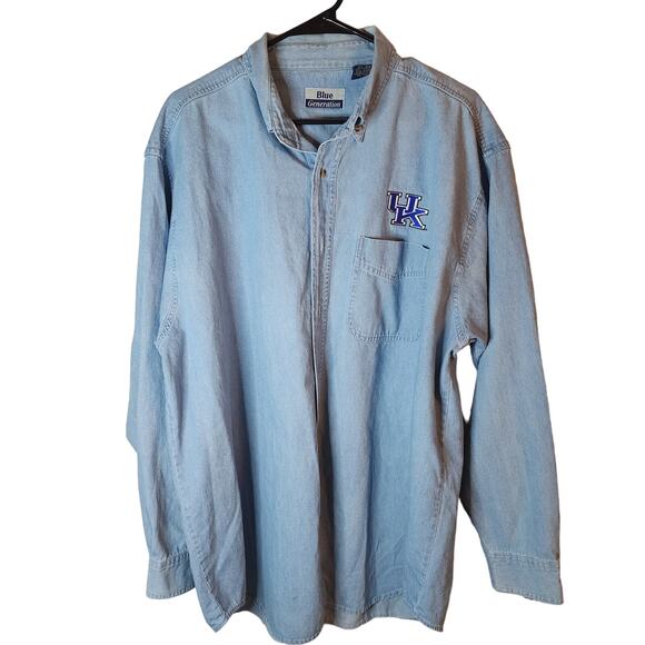 UK Blue Generation Shirt Mens XL Denim University of Kentucky Wildcats Retro VTG - Picture 1 of 9